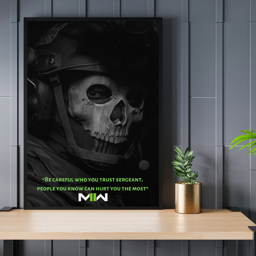 Call of Duty Modern Warfare | Ghost Wall Art Print | A4 Framed Poster