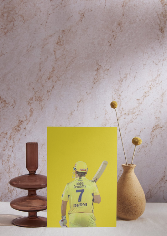 MS Dhoni CSK Poster | IPL A4 Framed Poster