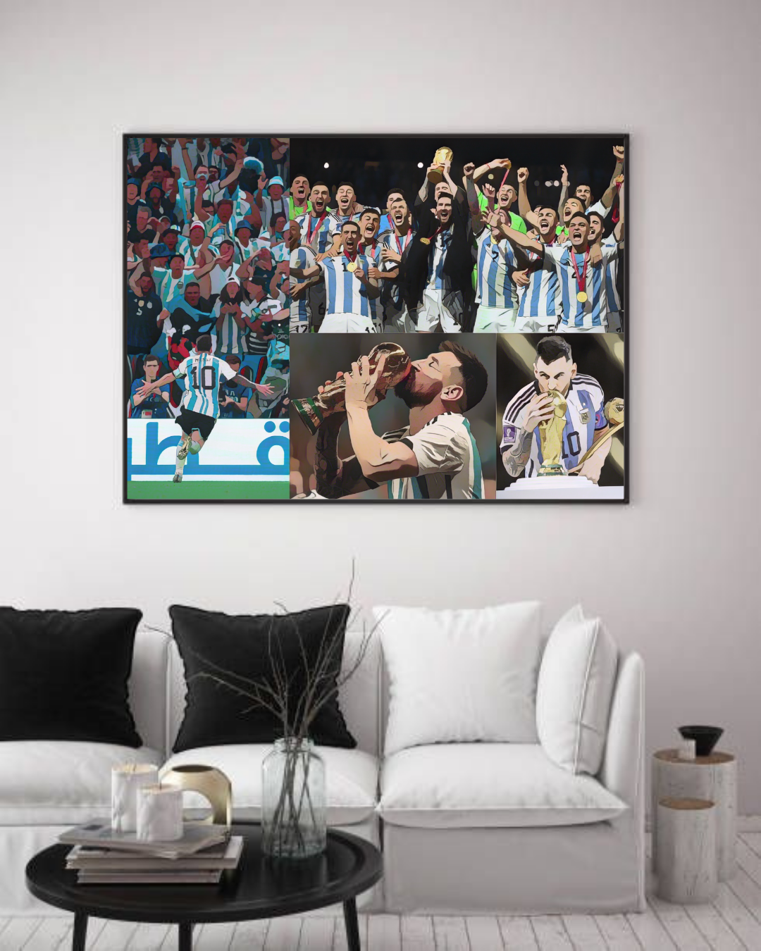 Lionel Messi Photo Collage | Framed Wall Art Print | Lionel Messi A4 Framed Poster