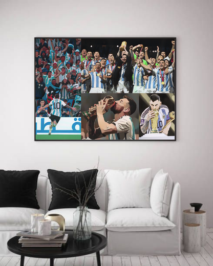 Lionel Messi Photo Collage | Framed Wall Art Print | Lionel Messi A4 Framed Poster