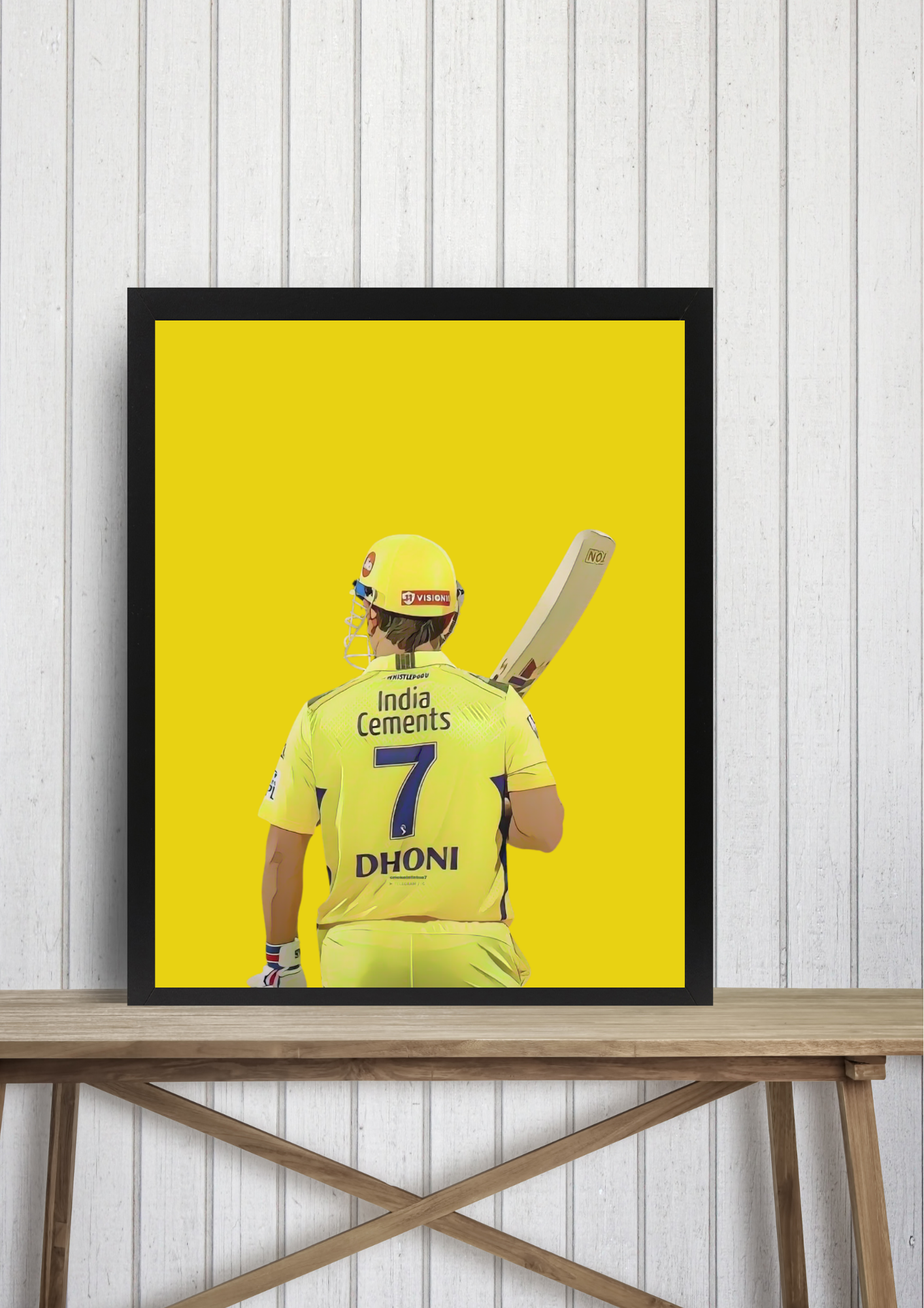 MS Dhoni CSK Poster | IPL A4 Framed Poster