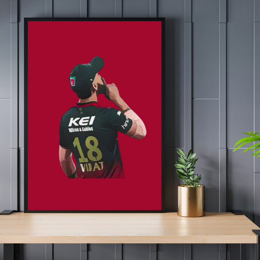 Virat Kohli RCB A4 Framed Poster