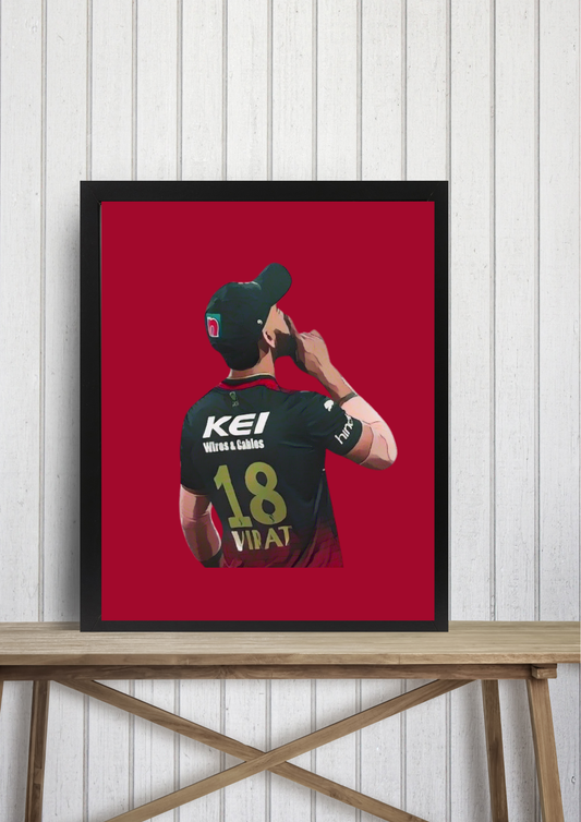 Virat Kohli RCB A4 Framed Poster