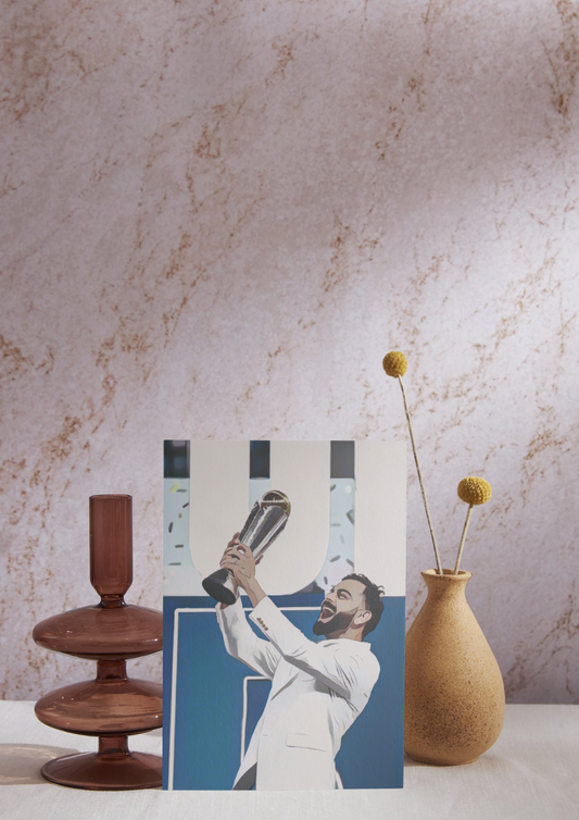 Virat Kohli Champions Trophy Celebration A4 Framed Poster